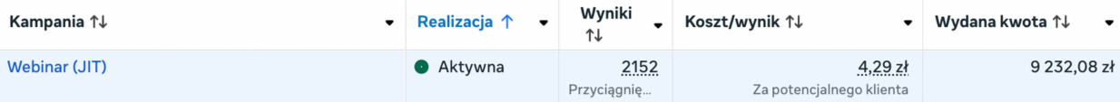 Wyniki kampanii leadowej 6
