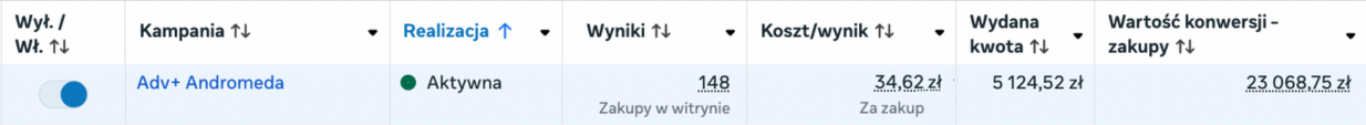 Wyniki kampanii sprzedażowej 1