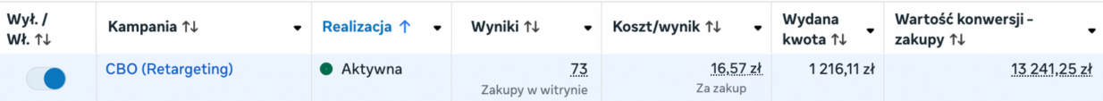 Wyniki kampanii sprzedażowej 3