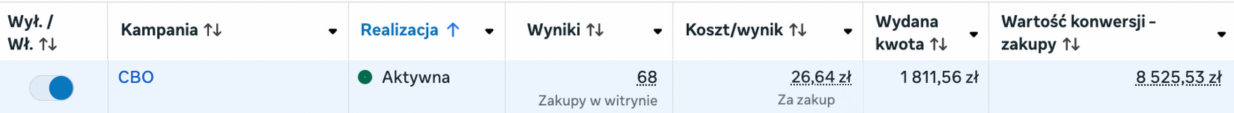 Wyniki kampanii sprzedażowej 4