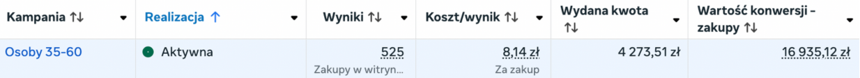 Wyniki kampanii sprzedażowej 8